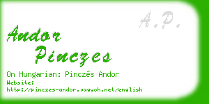 andor pinczes business card