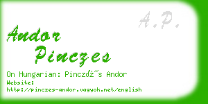 andor pinczes business card